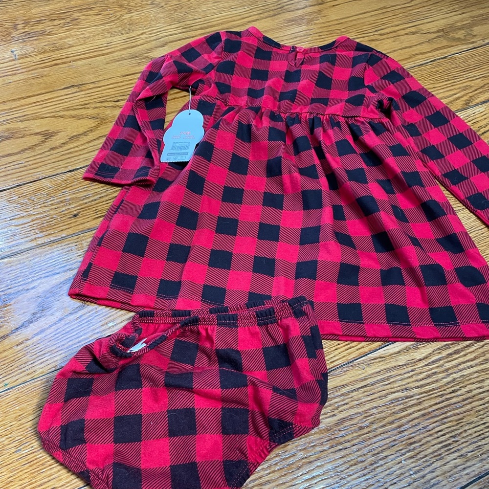 Wonder Nations Buffalo plaid dress with panties.  Size 24 months.  NWT - Picture 4 of 6